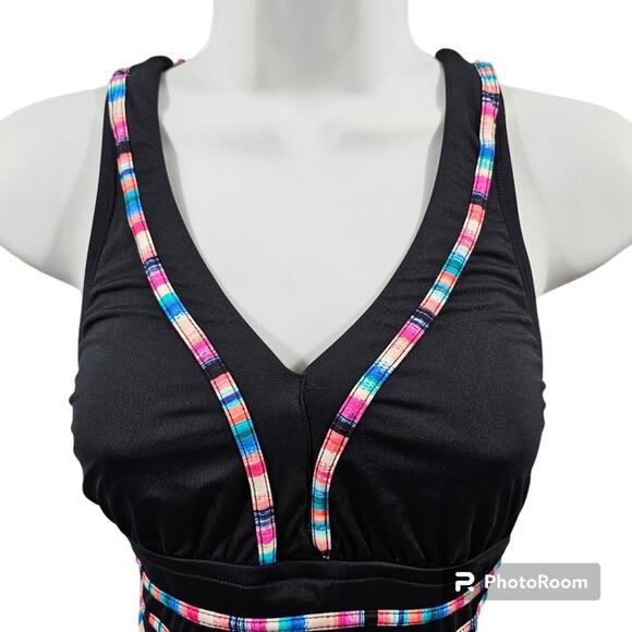 La Blanca Multi-Strap Black One-piece Swimsuit Women's 8 - Picture 3 of 7